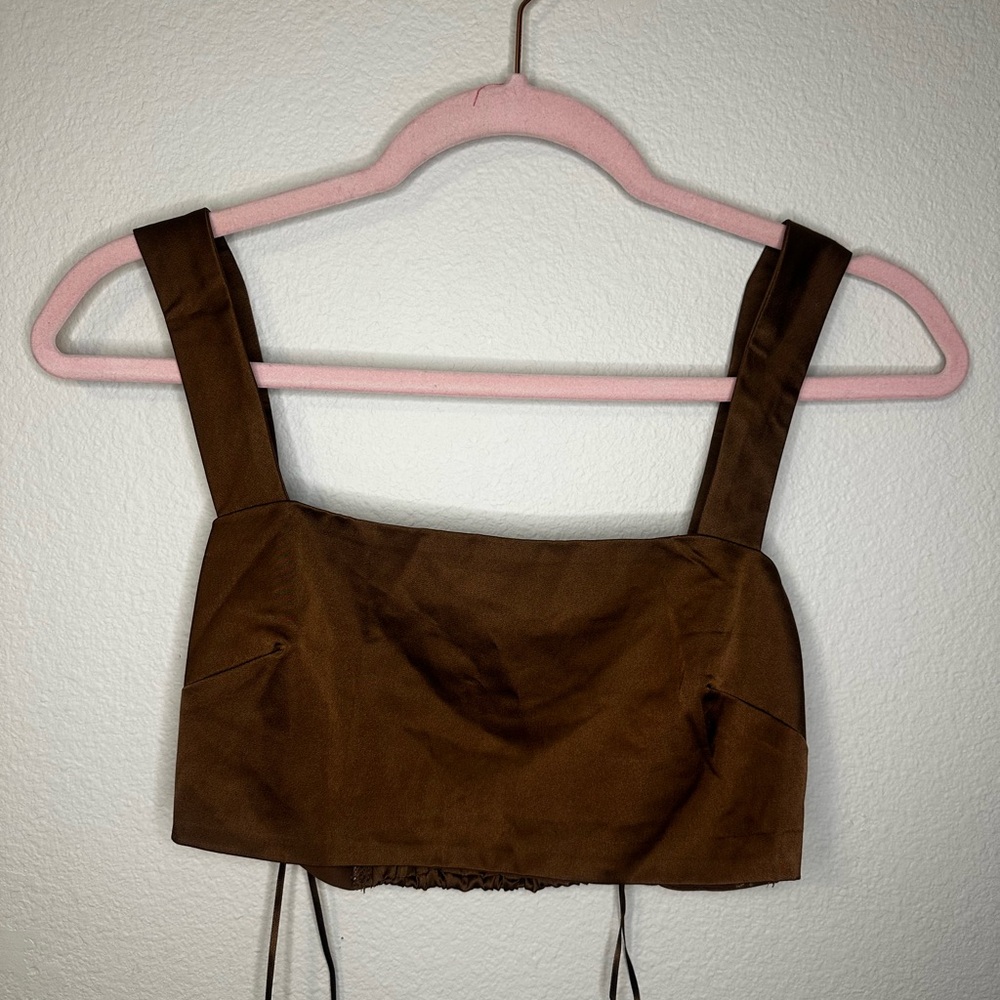 Le Lis Chocolate Brown Crop Top